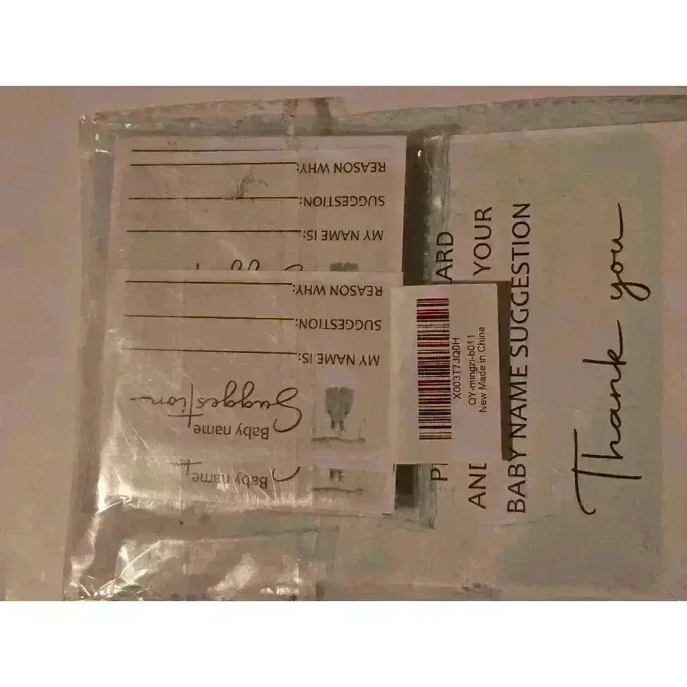 Unisex Unbranded Baby Name Suggestion‎ Cards White